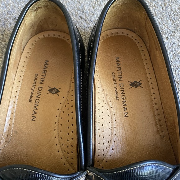 Martin Dingman Horse Bit Loafers Men 9.5M Black Pebbled Leather Old Money main image 5